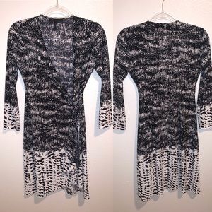 BCBG MaxAzria Wrap Dress Navy WhIte XS